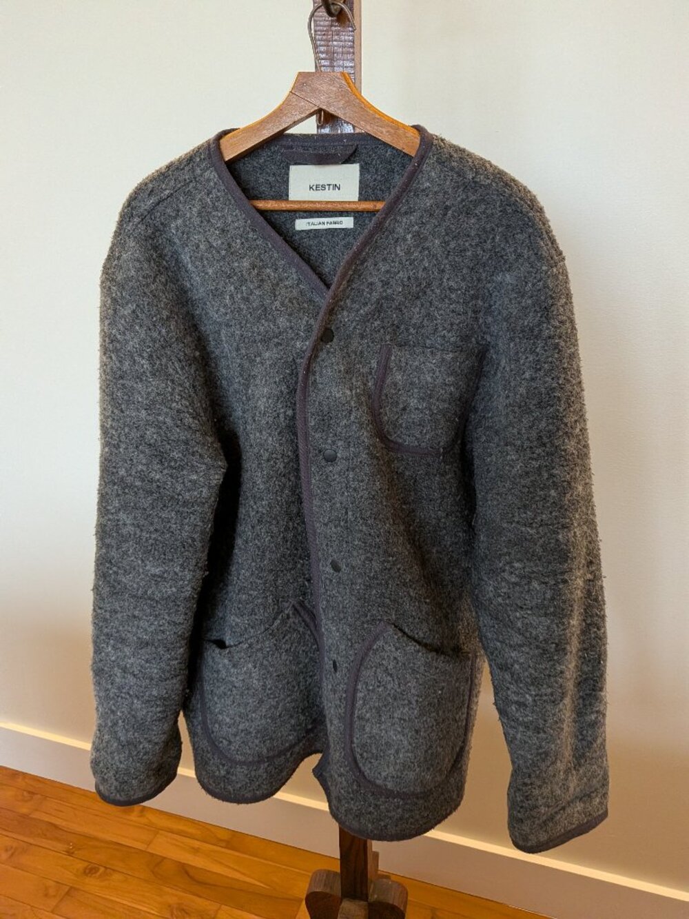 Kestin Neist Cardigan in grey wool